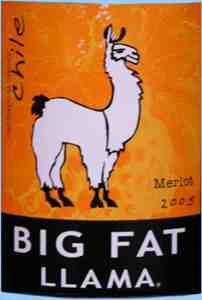 Big Fat Llama wine label