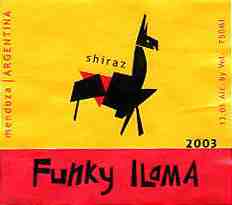 Funky Llama wine label