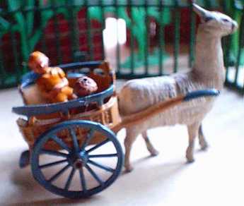 toy llama and cart